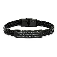 Epic Seal Point Cat Gifts, Proud Parent of a Seal Point That is, Sarcasm Braided Leather Bracelet For Cat Lovers From Friends, Mens bracelets, Womens bracelets, Leather bracelets, Beaded bracelets,
