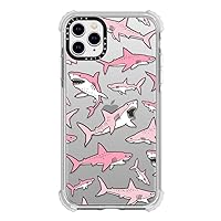 CASETiFY Ultra Impact iPhone 11 Pro Max Case [9.8ft Drop Protection] - Pink Sharks - Clear