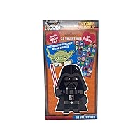 Star Wars Disney Valentine Day Cards with Stickers, Classroom Exchange Party Includes 32 Valentines Cards and Stickers plus bonus Teacher Card Darth Vader Stormtroopers Yoda