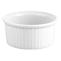 Pillivuyt Porcelain 4-Cup, 5-3/4-Inch Deep Classic Pleated Souffle Dish