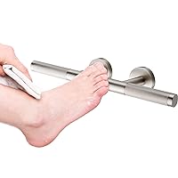 Shower Foot Rest,Brushed Nickel Shower Footrest for Shaving Legs,Knurled Brass Bar Shower Step Foot Ledge for Bathroom/Spa Wall Mount