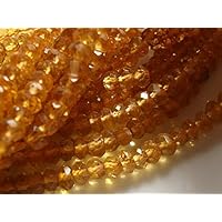 2 inches, 26 beads, 3-3.5mm approx, genuine honey citrine micro faceted rondelles