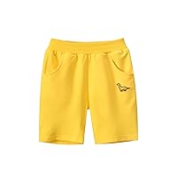 Boy Toddler Clothes Dinosaur Embroidery Printed Solid Color Shorts with Pocket 2023 New Boy Short Pants for Boys