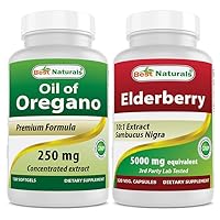 Best Naturals Oregano Oil 250 Mg & Elderberry Sambucus Nigra 5000mg