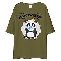 Pandamic Bear with Mask Pandemic Panda Quarantine Oversize Tee