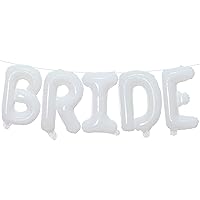Tellpet White Bride Balloons for Bridal Shower, Bride To Be Banner Bachelorette Party Decorations