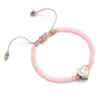 Barbie™️ Pink Bead Friendship Bracelet with Heart Shaped Bead, One Size, Zinc