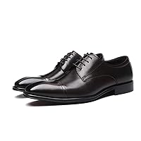 Men's Leather Lined Dress Shoes Formal Business Shoes Classic Lace-up Oxfords