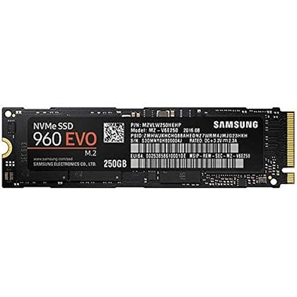 Samsung 960 EVO Series - 250GB PCIe NVMe - M.2 Internal SSD (MZ-V6E250BW)