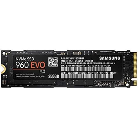 Samsung 960 EVO Series - 250GB PCIe NVMe - M.2 Internal SSD (MZ-V6E250BW)