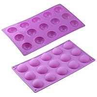 15/24/35 Hole Semicircular Pudding Mould Hemisphere Silicone Chocolate Mould Jelly Dessert Cake Baking Decoration Tool (Color : Purple, Size : 15 Holes)