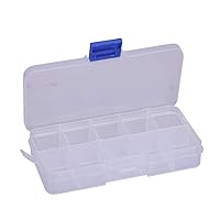 1pc Clear Rectangle Plastic Storage Box 10 Slots Small Compartment Organizer Vitamin Medicine Pill Jewelry Bead Findings Container Box spb17