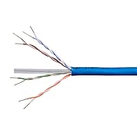 Monoprice Cat6A Ethernet Bulk Cable - Solid, 550Mhz, UTP, CMP, Plenum, Pure Bare Copper Wire, 10G, 23AWG, 1000 Feet , Blue - Entegrade Series