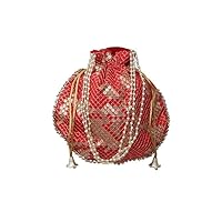 Women Potali Bags, Evening Handbags for women Wedding Gift, Traditional Ethnic Wristlet Bags with Drawstring