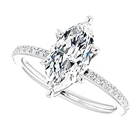 Moissanite Star Moissanite Ring Marquise 4.0 CT, Moissanite Engagement Ring/Moissanite Wedding Ring/Moissanite Bridal Ring Sets, Sterling Silver Ring, Perfact for Gift Or As You Want