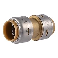 SharkBite Max 3/4 Inch Coupling, Push to Connect Brass Plumbing Fitting, PEX Pipe, Copper, CPVC, PE-RT, HDPE, UR016A