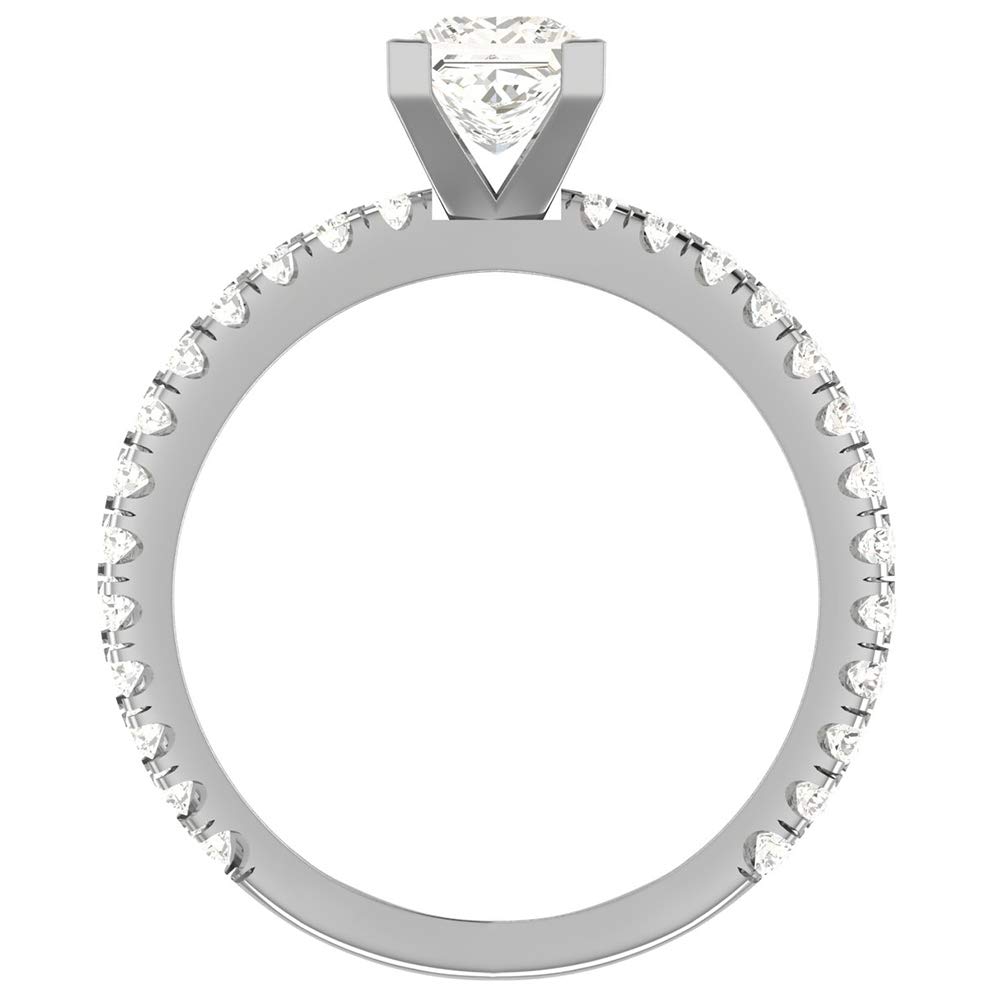 Glitz Design Princess cut Diamond engagement rings 14K Gold Split Shank style Cross Shank 1.75 carat tw (K-L,I1)