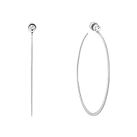 Michael Kors Silver-Tone Hoop Earrings for Women; Huggie Earrings for Women; Stainless Steel Earrings; Jewelry for Women