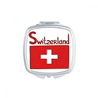 Switzerland National Flag Red Pattern Square Mirror Portable Compact Pocket Makeup Double Sided Glass