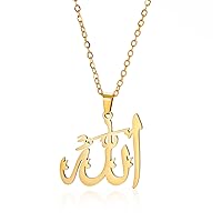 Allah Necklace for Men Women Stainless Steel Chic charm Islamic Muslim Allah (Medallion) Pendant Necklace Arabic Jewelry