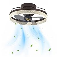 Modern Ceiling Fan with Light Remote Control LED Ceiling Fan Light Enclosed Low Profile Fan Ceiling Light Dimmable Multi-Speed for Bedroom Children's Room Living Room