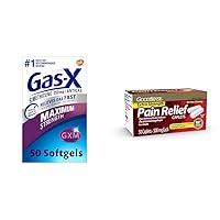 Gas-X Maximum Strength Gas Relief Softgels with Simethicone 250 mg 50 Count & GoodSense Extra Strength Pain Relief Acetaminophen Caplets 500 mg 50 Count