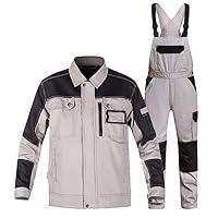 Men's Cargo Work Overall Workwear Bib Overall Twill Multi Pocket Working Mechanic Working Uniforms And Work Jacket