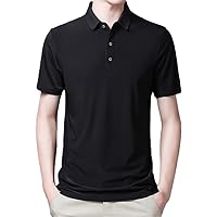 Men Summer Polo Shirts, Short Sleeve Cotton Streetwear Shirts Solid Casual Polo Shirt