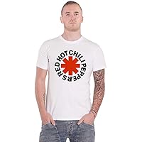 Red Hot Chili Peppers Men's Red Asterisk Slim Fit T-Shirt Small White