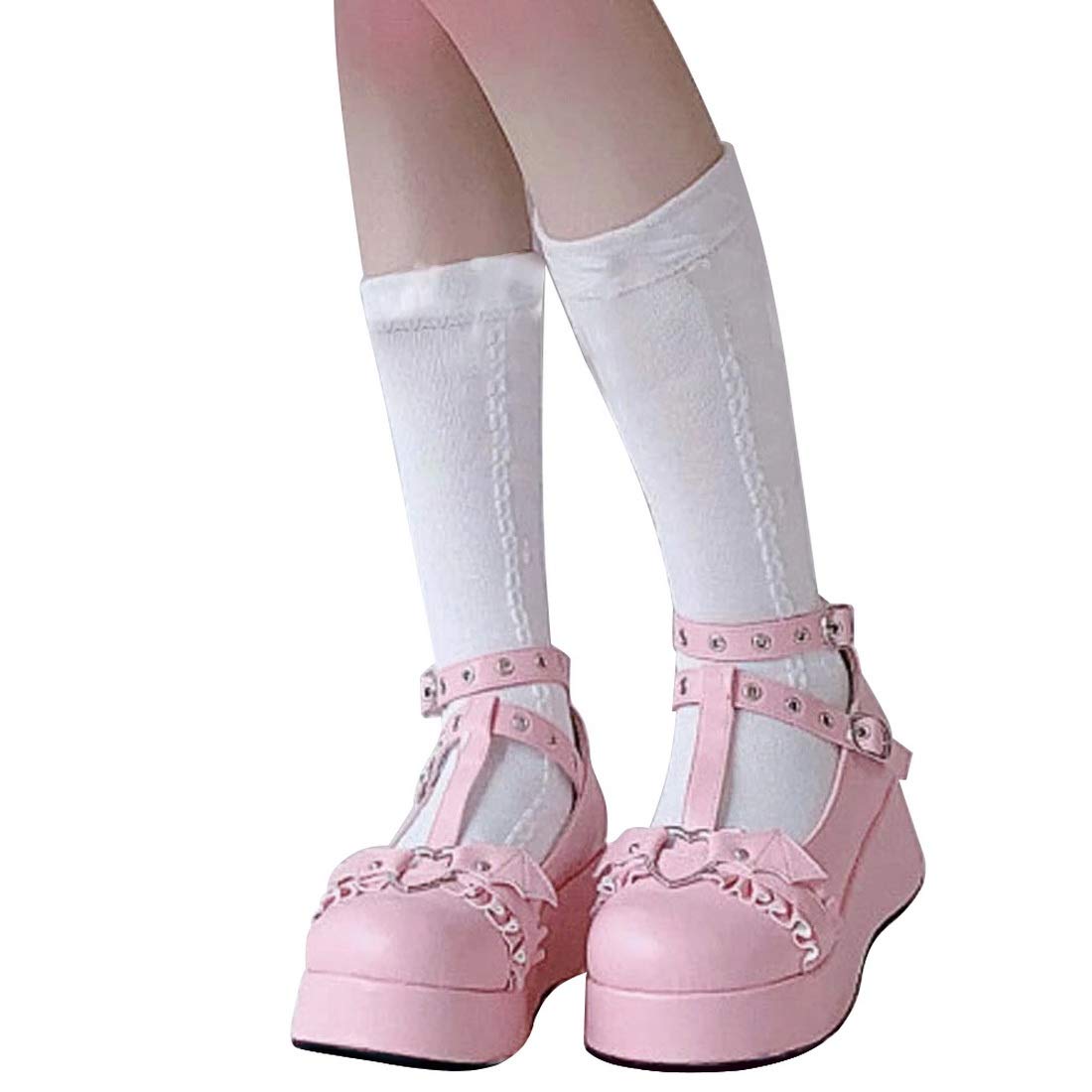Mua Urijk Lolita Shoes, Women's, Gothic Lolita Shoes, Cute, Cosplay,  Disguise, Punk Style, Daughter-Style Shoes, Thick Sole Pumps, Maid Shoes,  Ruffles, Pumps, Platform Shoes (Pink, Size 37) trên Amazon Nhật chính hãng