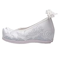 White Hanfu Shoes Embroidered Chinese Style Shoes Mesh Vintage Embroidery Shoes for Women