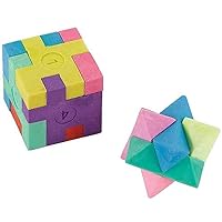 Multicolor Puzzle Cube Rubber Erasers - 1.12