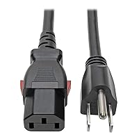 Power Extension Cord 5-15P to Locking C13 M/F 18 AWG 10A 6ft