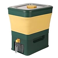 Luqeeg 25 Lbs Rice Airtight Container, Household Cereal Dispenser, Foldable Rice Bin with Non Slip Bottom, Kitchen Organization for Sugar, Pasta, Soybean, Corn and Small Dry Food (Green)