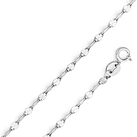 14k Yellow OR White Gold Solid 2mm Twisted Mirror Chain Necklace with Spring Ring Clasp