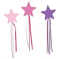 Darice Foamies Dress Up Wand with Ribbon, Assorted Styles&Colors (Single star wand per order)