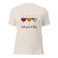 Happy 4Th of July Wine Glasses Shirt | Red White and Blue | Patriotic Shirt | Independence Day T-Shirt