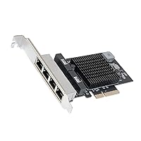 IO CREST Quad 2.5 Gigabit Ethernet PCI Express PCI-E Network Interface Card 10/100/1000/25000 Mbps RJ45 LAN Realtek RTL8125 Chipset, Black (SI-PEX24077)