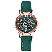Fashion Color Watch for Women, Gierzijia Gypsophila Watch for Girl, Ladies Sun Pattern Leather Band Roman Scale Quartz Wrist Watch, Gift for Mother, Wife and Friends