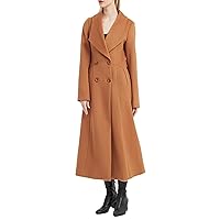 Autumn Winter Women's Elegant Double-Breasted Wool Coat Long Overcoat Jacket