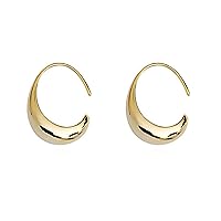 Ahloe Jewelry 14K Gold Chunky Hoop Earrings for Women Dangle Drop Statement Earring Tiny Lightweight Hypoallergenic Open Hoops Set