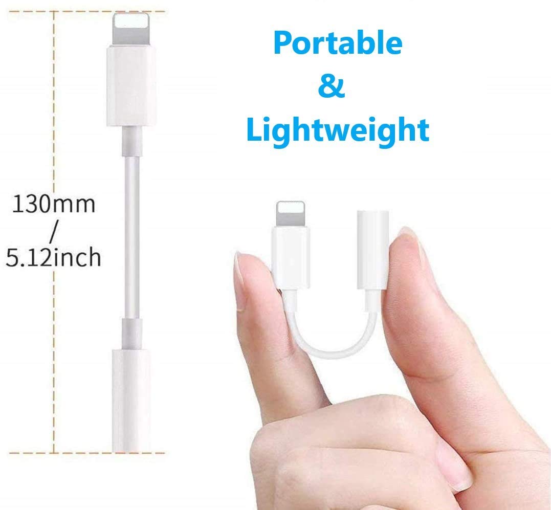 [Apple MFi Certified] 2 Pack Lightning to 3.5 mm Headphone Jack Adapter iPhone 3.5mm Jack Aux Dongle Cable Converter Compatible with iPhone 14 13 12 11 Pro XR XS X 8 7 iPad iPod Support All iOS System