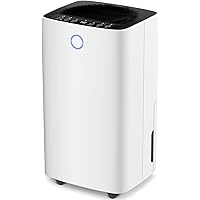 25 Pints Dehumidifier for Home/Basement/Large Room with Drain Hose, Dehumidifiers with Auto or Manual Drainage, 3 Working Modes/Auto Defrost/Dry Clothes Function/12H Timer, White