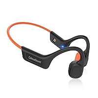 S800C Bone Conduction Headphones, IPX7 Sweatproof Wireless Earbuds with Noise-Canceling Microphone,Bluetooth 5.3 Open Ear Sport Headset for Outdoor Running Cycling,10HR Playtime(Orange)