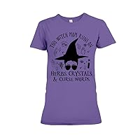 Witch Mom Runs on Herbs Crystals Curse Words Purple T-Shirt Gift Idea for Women, Unisex Proud Hoodie Present for Mother, Wife, Girl Friend, Multi Colors and Styles