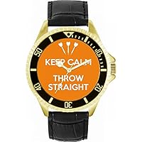 Orange Keep Calm Throw Straight Mens Wrist Watch 42mm Case Custom Design