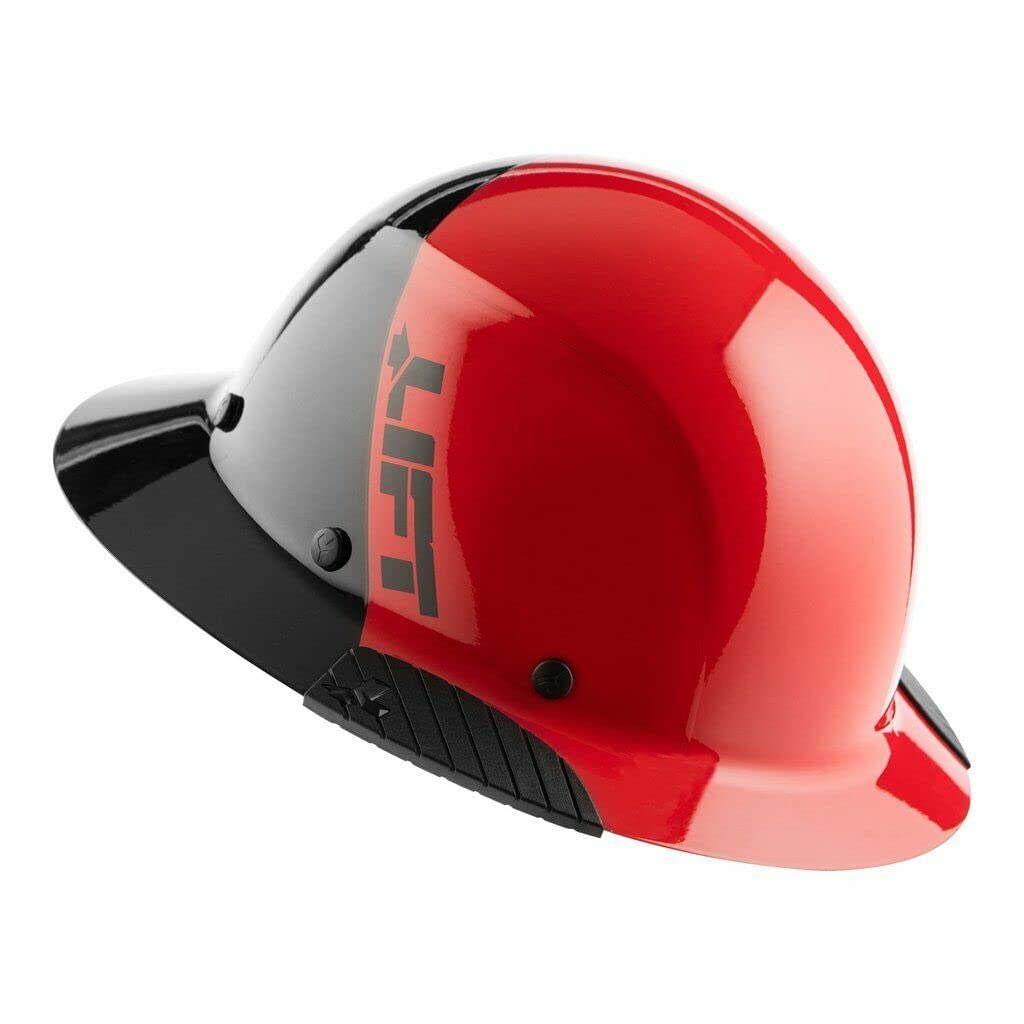 DAX Fiber Resin Full Brim Hard Hat (50/50 Gloss Red/Black)