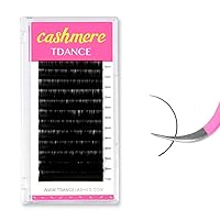 TDANCE Cashmere Lash Extensions Super Matte Black Classic Lash Extensions 0.05mm Thickness CC Curl 10-17mm Volume Eyelash Extensions for Professional Salon Use(0.05-CC,10-17mm)