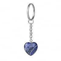 Heart Keychain Accessories Natural Stone Cute Door Car Keychains for Girls Couple DIY Motorcycle Key Chain Ring Holder