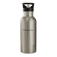 #alopecia - 20oz Stainless Steel Hashtag Outdoor Water Bottle, Silver